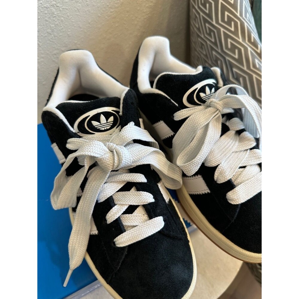 adidas Unisex Black & White Suede Campus Sneakers NWT (M7 / W8) - Picture 2 of 6